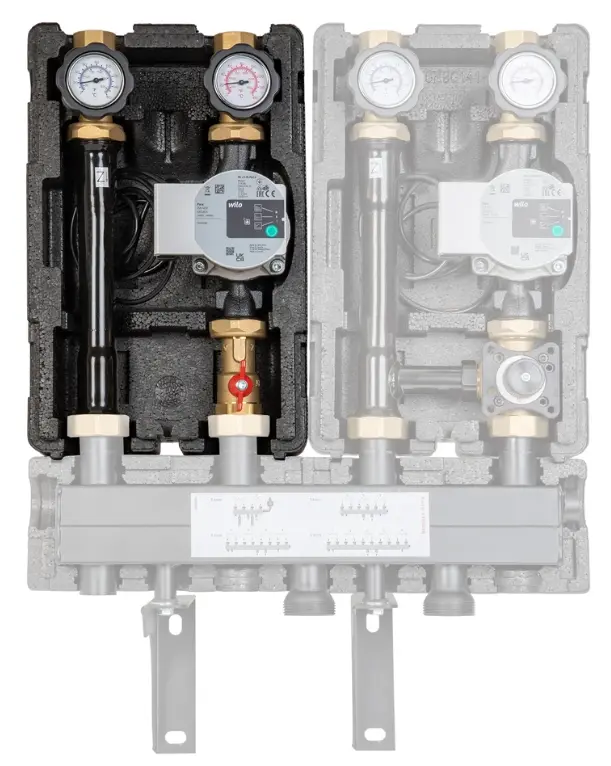 Groupe de raccordement chauffage circuit non mélangé avec pompe Wilo 4.webp