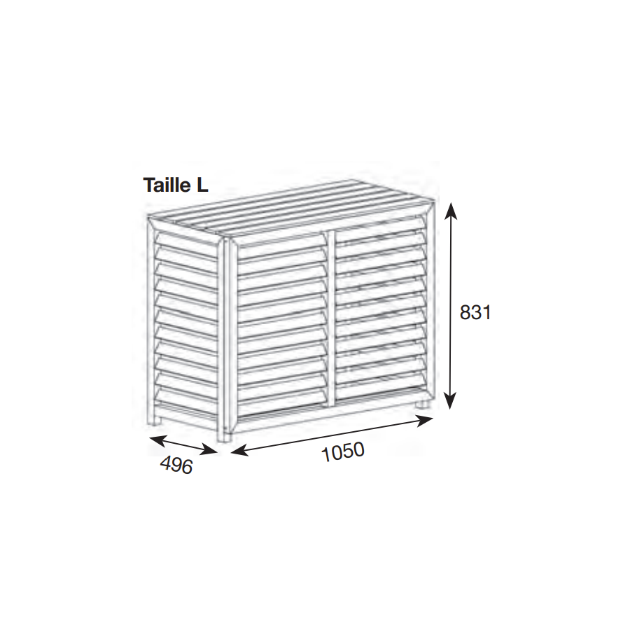 Cache climatisation composite Taille L teck