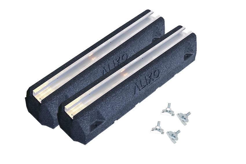 Paire de support en caoutchouc + 4 boulons de fixation 600 x 135 x 100 mm