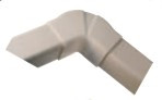 WIT VERSTELBARE PLATTE BOCHT 65-130° VOOR KANAAL 80X60MM RAL9010