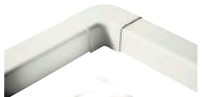 Witte platte bocht 90° voor kanaal 110 x 75 mm 