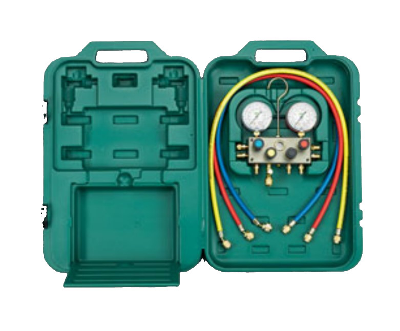 Refco BM4-3-DS-R134A manifold 4 voies R134A, R404A et R507 avec mallette et flexibles 90 cm