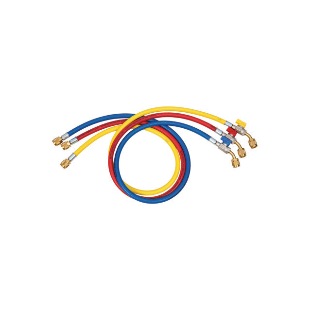 Refco CA-CCL-60-45° - set 3 tuyaux de charge avec vannes 150 cm 1/4" SAE