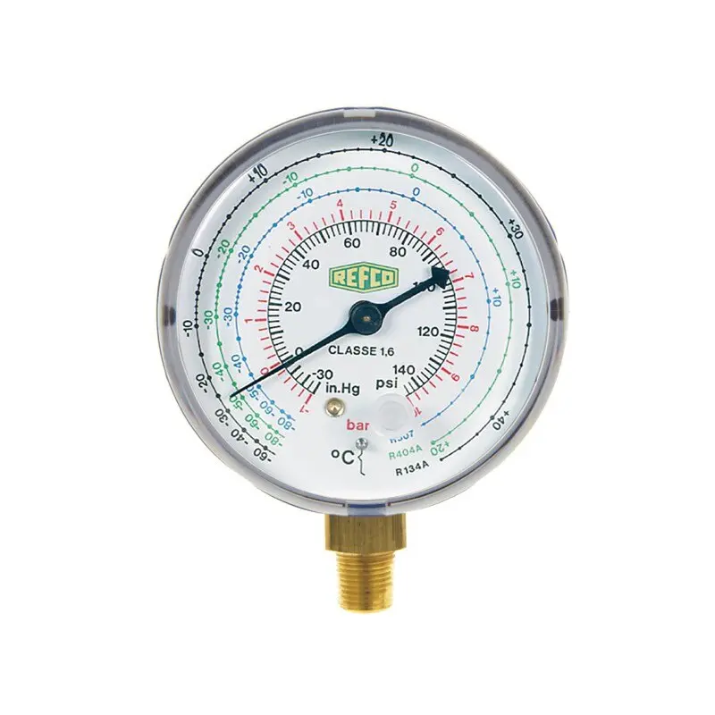 Refco MR-306-DS-R134A-R404A-R507 HP manometer 1/4" SAE HP 63 mm