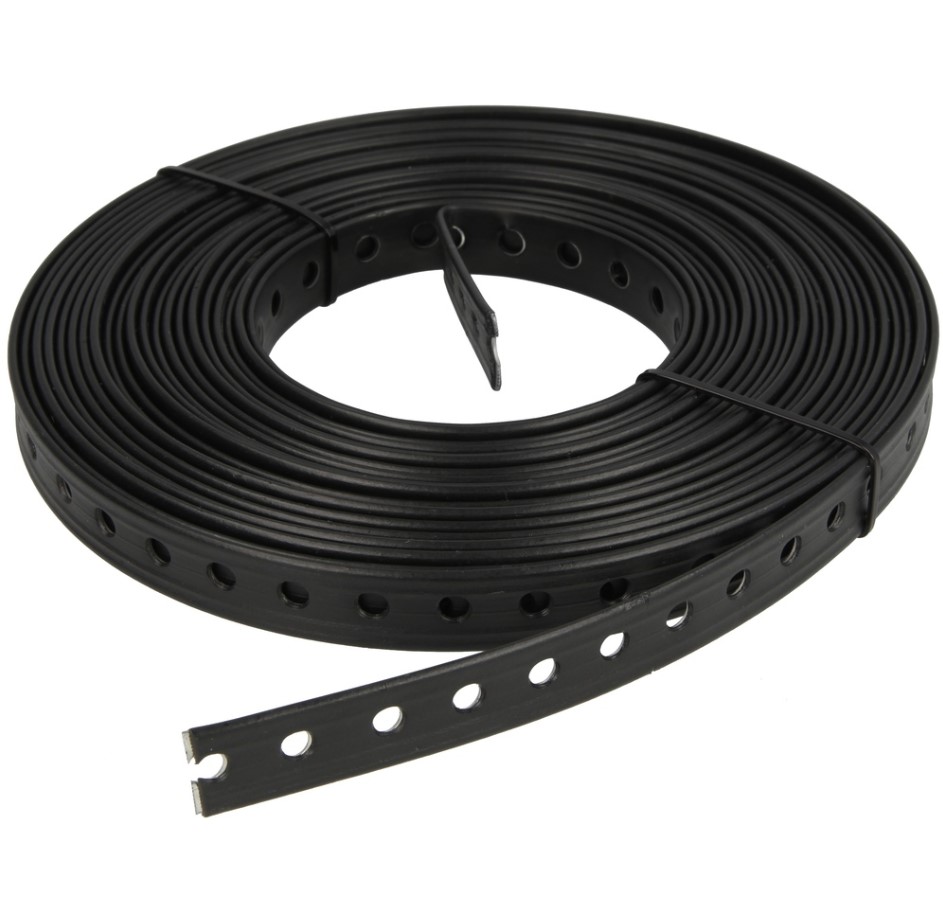 Bande de montage perforée plastifiée Ø6,5 mm x 19 mm