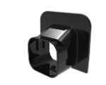 Noir rosette murale pour goulotte T72