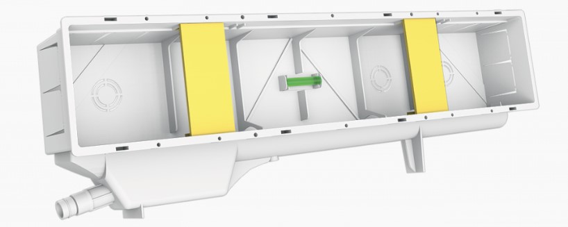 Boitier d'encastrement avec siphon intégré 52 x 10 x 6,5 cm