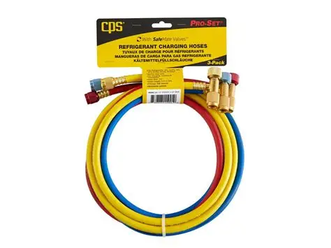 Tuyaux de charge de réfrigérant CPS Premium avec vannes SafeMate 1/4"