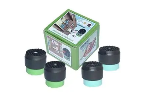 Bloc d'amortissement (jeu de 4 pcs) vert/bleu 30 à 50 kg - M8 