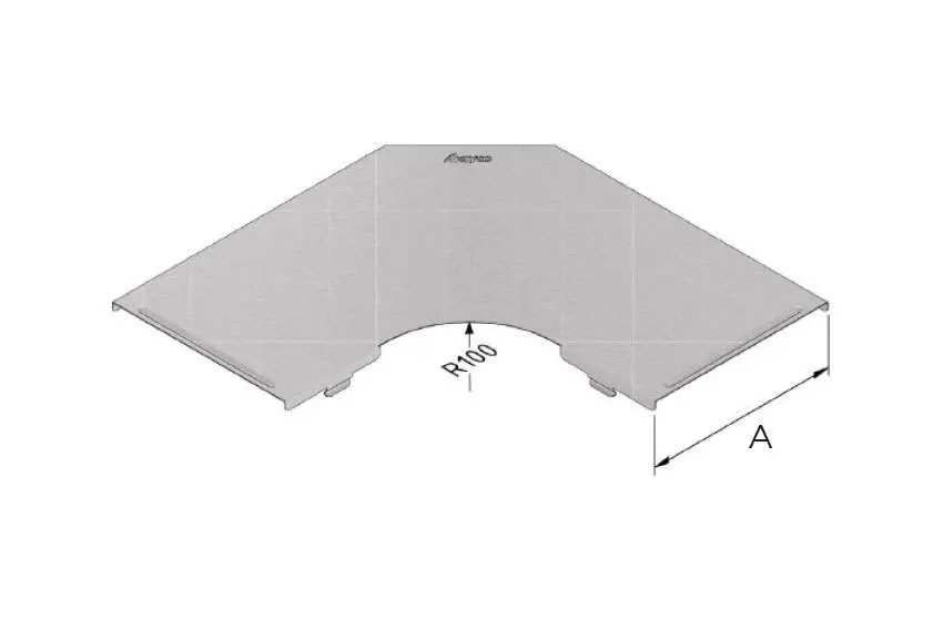 Kabelgoot deksel bocht 100 mm