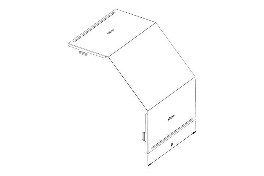 Chemin de câbles couvercle coude extérieur 200 mm