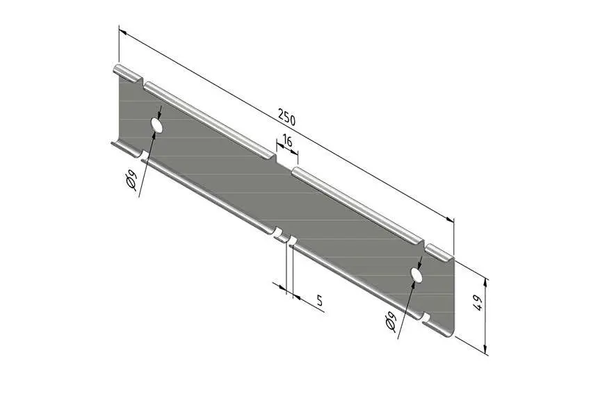 Kabelgoot met klikbare las 60 mm
