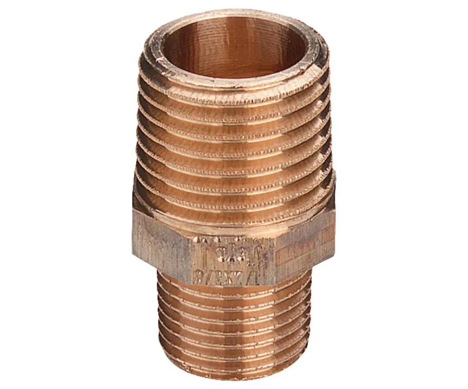 Raccord fileté en laiton rouge nipple double réduite type 3245 1 1/4" x 1" WG904 "