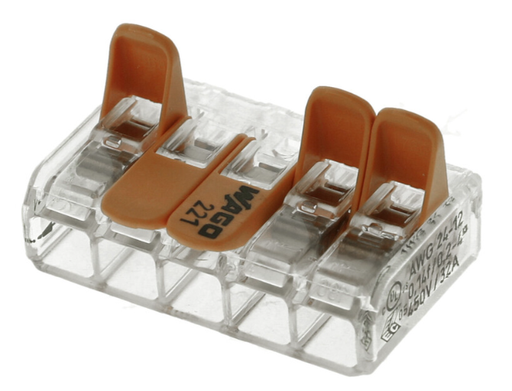 [221-415] Verbindingsklemmen (25) COMPACT 0,14 - 4 mm² serie 221 voor 5 draden