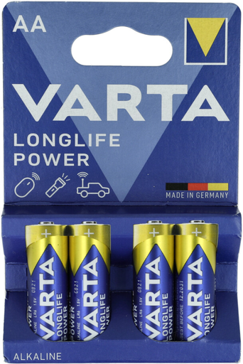 [VARTA Pile AA] Longlife Power AA Mignon batterij type LR06 in blisterverpakking