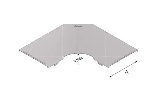 [CSS-8390-000] Chemin de câbles couvercle coude 100 mm