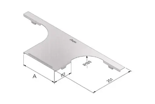 [CSS-8690-000] Chemin de câbles couvercle dérivation 100 mm