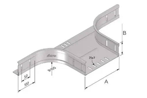 [CSS-8602-000] Kabelgoot aftakstuk 60 x 200 mm