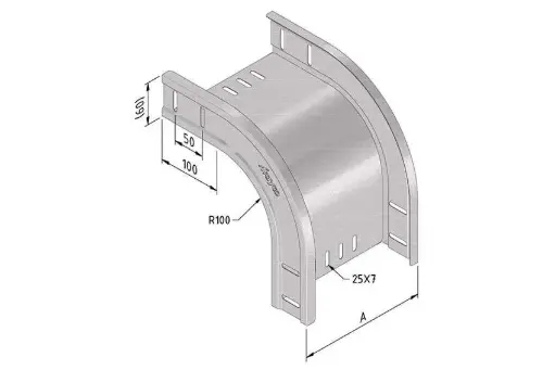[CSS-8402-000] Chemin de câbles coude extérieur 200 mm - 90°