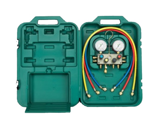 [BM4-3-DS-R32] Refco BM4-3-DS-32Manifold 4-wegs R32 R410a met koffer en 90cm flexibles